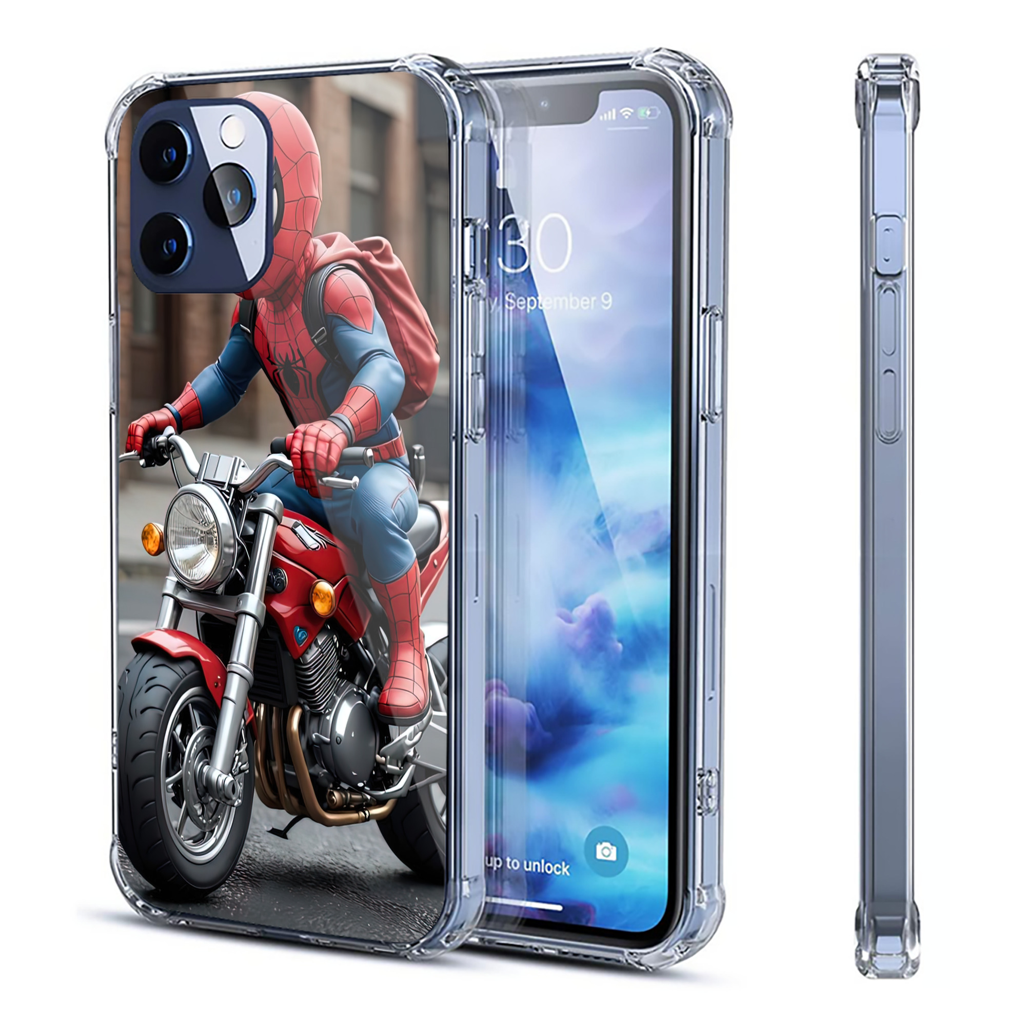 （画像用） Spider Man スパイダーマン 【iPhone 12シリーズ対応】透明スマホケース（クリアソフトケース）